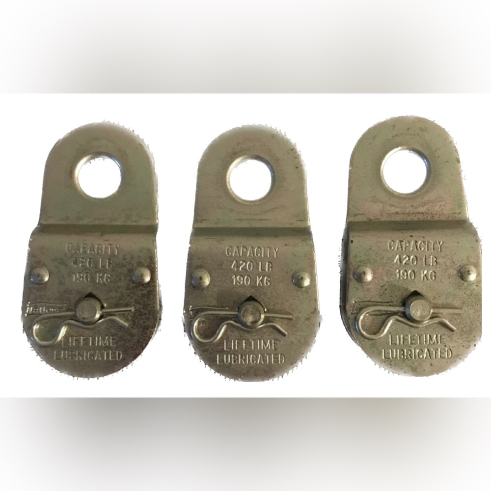 National Hardware Zinc Plated Fixed Single Pullies~Size 1 1/2”~Set of 3